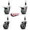 Service Caster 3.5'' Gray Poly Swivel 7/8'' Expanding Stem Caster Set 2 Total Lock Brakes, 4PK SCC-EXTTL20S3514-PPUB-2-S-2-78 - alternate 2